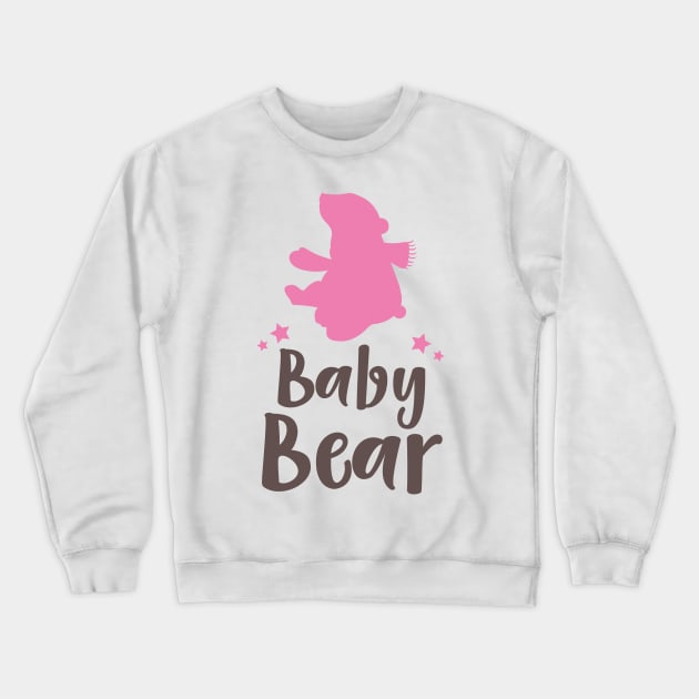 Baby Bear, Bear Cub, Cute Bear, Little Bear - Pink Crewneck Sweatshirt by Jelena Dunčević